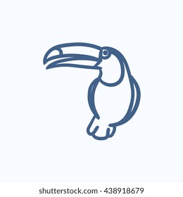 Toucan vector sketch icon isolated on background. Hand drawn Toucan icon. Toucan sketch icon for infographic, website or app.