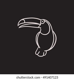 Icono de esbozo de vector táctil aislado en el fondo. Icono táctil dibujado a mano. Icono de esbozo táctil para infografía, sitio web o aplicación.