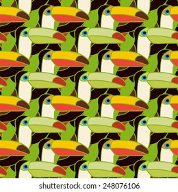 toucans bird colorful seamless pattern - vector illustration. eps 8