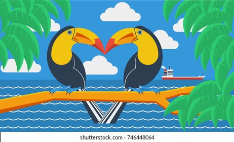 Toucans vector illustration