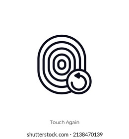 Touch Again icon. Outline style icon design isolated on white background