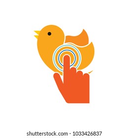 Touch Bird Logo Icon Design