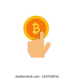 Touch Bitcoin Cryptocurrency Logo Icon Design