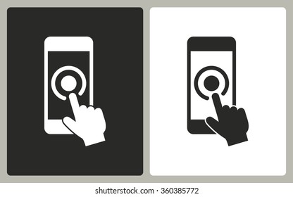 Touch    -  black and white icons. Vector illustration.