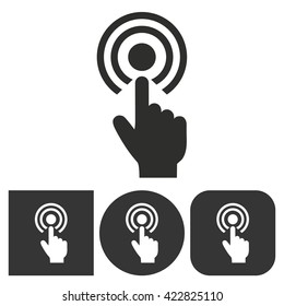 Touch   -  black and white icons. Vector illustration. 