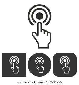 Touch - black and white icons. Vector illustration.