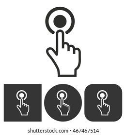 Touch - black and white icons. Vector illustration.