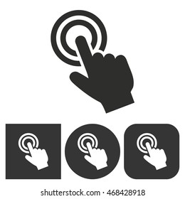 Touch - black and white icons. Vector illustration.