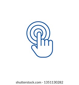 Touch by finger,touchscreen line icon concept. Touch by finger,touchscreen flat  vector symbol, sign, outline illustration.