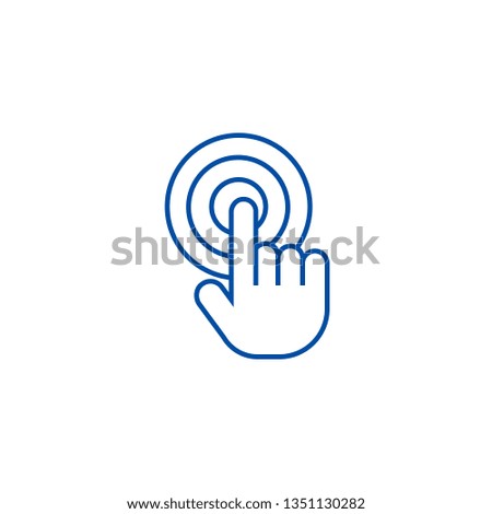 Touch by finger,touchscreen line icon concept. Touch by finger,touchscreen flat  vector symbol, sign, outline illustration.