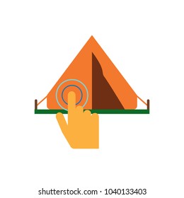 Touch Camping Logo Icon Design