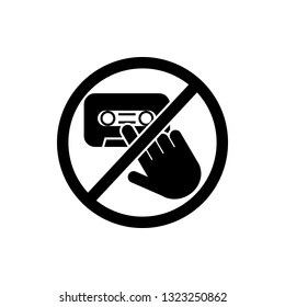touch cassette icon. Element of prohibition sign icon. Premium quality graphic design icon. Signs and symbols collection icon
