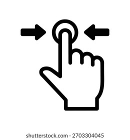 Touch Click Icon – Hand Press Button Interaction Symbol