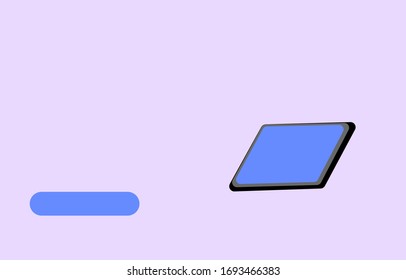 touch computer on a light lilac background.vector.