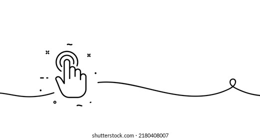 Touch control line icon. Gesture, hand, tap, press, push, button, screen, swipe, user, device, modern. Technology concept. One line style. Vector line icon for Business and Advertising. svg