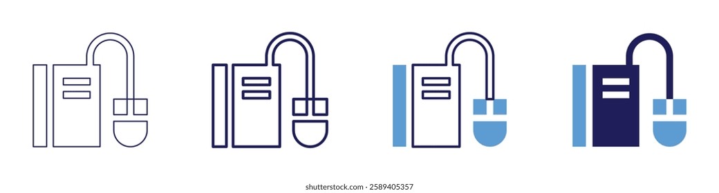 Touch device icon in 4 different styles. Thin Line, Line, Bold Line, Duotone. Duotone style. Editable stroke.