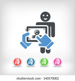 Touch device mobile photo portrait concept