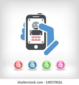 Touch device mobile photo portrait concept