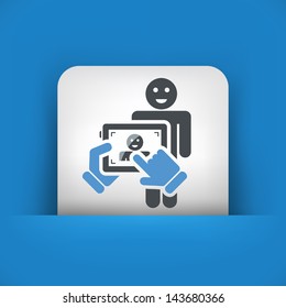 Touch device mobile photo portrait concept