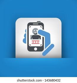 Touch device mobile photo portrait concept