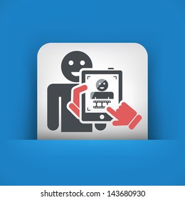 Touch device mobile photo portrait concept