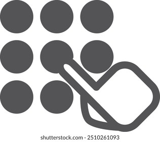 Touch dial. Finger pointing buttons black icon