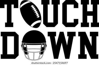 Touch Down Football Helmet  Digital EPs Vector graphics File