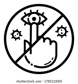 Touch Eyes Warning Flat Icon Isolated On White Background