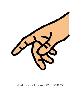 Berühre mit der farbigen Symbolvektorgrafik des Fingers. Berühren Sie mit dem Fingerzeichen. einzelne Symbolillustration