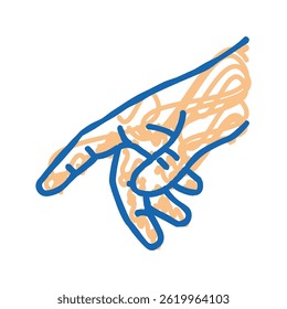touch with finger doodle icon sketch vector. touch with finger sign. isolated symbol illustration