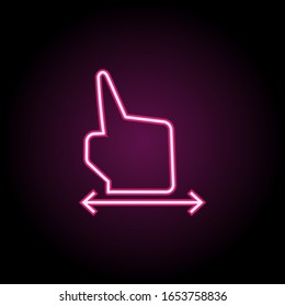 Touch, finger, hand neon icon. Simple thin line, outline vector of touch gesture icons for ui and ux, website or mobile application