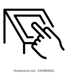 Touch finger icon outline vector. Digital screen. Smart click