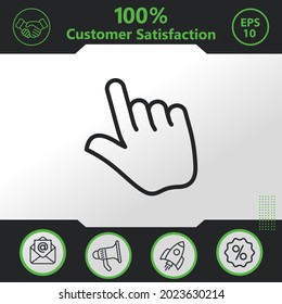 Touch, finger, pointer, press and click vector icon graphic elements for your work - Modern design