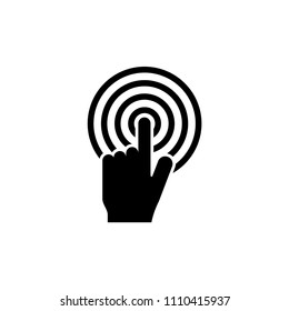 Touch, Finger Tap. Flat Vector Icon. Simple black symbol on white background