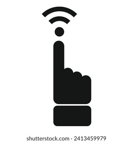 Touch finger wifi point icon simple vector. Internet provider. Router storage