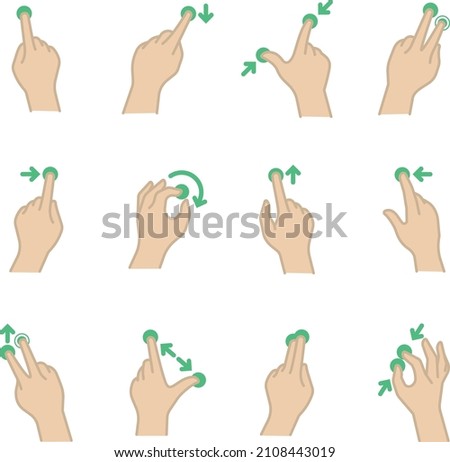 Touch Finger. Zoom In. Zoom Out.