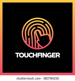 Touch Fingerprint App Logo. Circle Watch Colorful Logotype