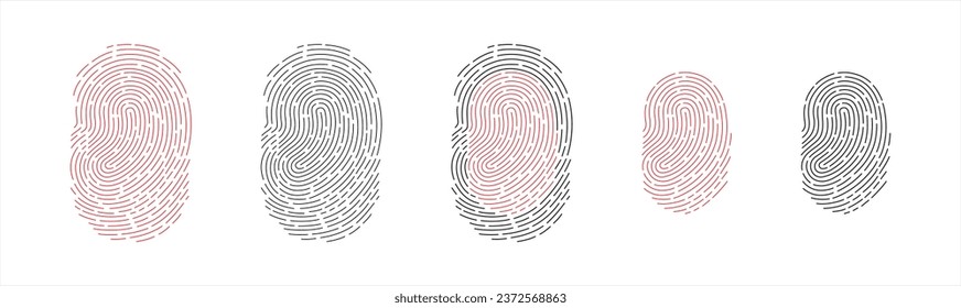 Touch fingerprint id app vector illustration set, 10 eps.