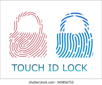 touch fingerprint id lock app vector illustration