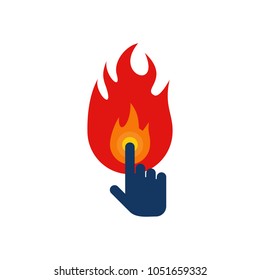 Touch Fire Logo Icon Design