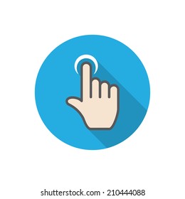 touch. flat hand icon pointer. vector eps10