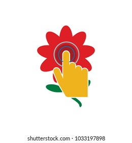 Touch Flower Logo Icon Design