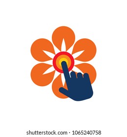 Touch Flower Logo Icon Design