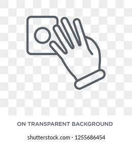 Touch with four fingers icon. Trendy flat vector Touch with four fingers icon on transparent background from Hands and guestures collection. High quality filled Touch with four fingers symbol use for