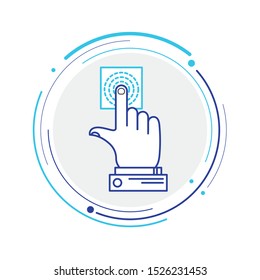 Touch free, interactive, digital icon. Element of corruption icon. Thin line icon on white background