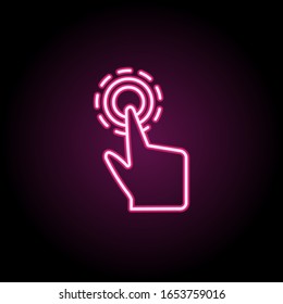 Touch Free, Interactive, Digital Neon Icon. Simple Thin Line, Outline Vector Of Touch Gesture Icons For Ui And Ux, Website Or Mobile Application