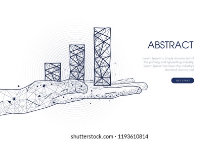 Touch the future arows analytics. Innovations robot systems hand and protection technologies in innovations systems. lock computers construction of analytical graphics. Future style.