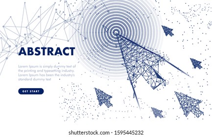 Touch the future. Innovations molecular systems intuitive thinking and development technologies in automatics cyborg systems and chemical industry. Future technologies geometry style.