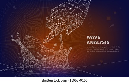 Touch the future. Innovations systems intuitive thinking and development technologies in automatics cyborg systems and computers industry. Future technologies geometry style.
