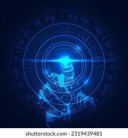 Touch the future, Interface technology, the future of user experience. Futuristic concept. Vector illustration.